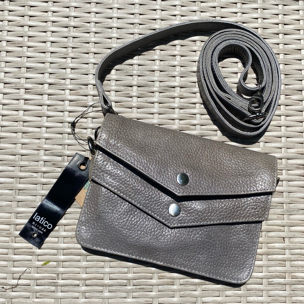 Latico Gray Leather Crossbody